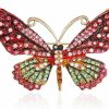 Generic Guoshang Women Large Colorful Butterfly Shaped Brooch Pin Rhinestone Crystal Butterfly Lapel Pin For Coats Jackets Sweaters Accessories Hot