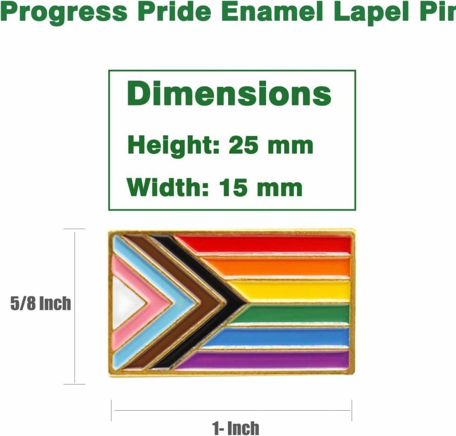 MIDLE 2/12/50/100Pcs New Progress Pride Lapel Pins Bulk- Lgbt Transgender Rainbow Lesbian Biual Gay Progressive Pin Brooch Badge For Men Women Clothes Bags Hats Best