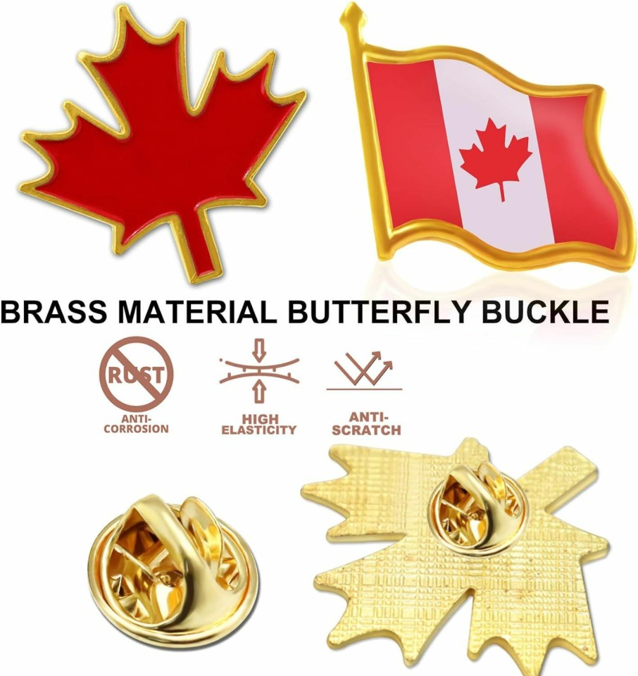 MIDLE 20/50/100Pcs Canada Flag Pins Bulk Enamel Souvenir- Metal Candian Maple Leaflapel Pin Brooch Badge For Men Women Clothes Bags Hats Hot