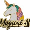 Stickeroonie Stickeroonie Magical Af Unicorn Enamel Lapel Pin, Cute & Funny Glittery Rainbow Unicorn, 1.4 Inches Best