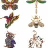 Hicarer 6 Pieces Women Brooch Set Crystal Pin Brooch Colorful Animal Shape Brooch Pin For Women Girls Party Favors New