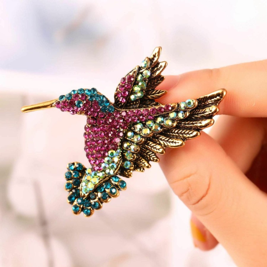 Hicarer 6 Pieces Women Brooch Set Crystal Pin Brooch Colorful Animal Shape Brooch Pin For Women Girls Party Favors New