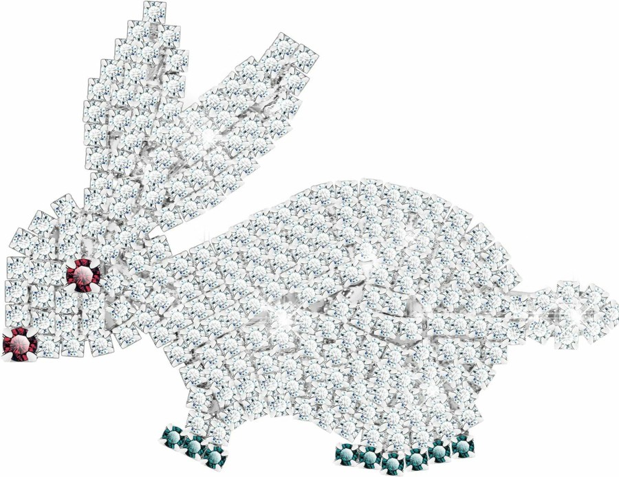 KristLand Vintage Animal Small Cute Bunny Brooch Full Crystal Animal Brooch Pin Corsage Stunning Fashion Rabbit Brooch Pin For Women Girl Birthday Party Christmas Gift New