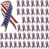 Kigeli 50 Pcs Memorial Day Veteran Gifts American Flag Lapel Pins Metal Usa Waving Flag Pins Patriotic Ribbon Enamel Pins Bulk Independence Day Hat Pins Decorations United States Badge Pins Brooch New