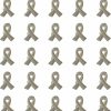 Joixy Joixy 25/50/100/200Pcs Metal Grey Ribbon Brooch Pin For Parkinson'S Disease, Brain Cancer, Asthma, Allergies, Diabetes Grey Ribbon Brooch Pin Awareness For Fundraising Charity Events Clearance