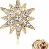 BELUCKIN Delicate Full Crystal Star Of David Brooch Pin Rhinestone Star Bouquet Brooch Lapel Pin Wedding Party Jewelry Gift New