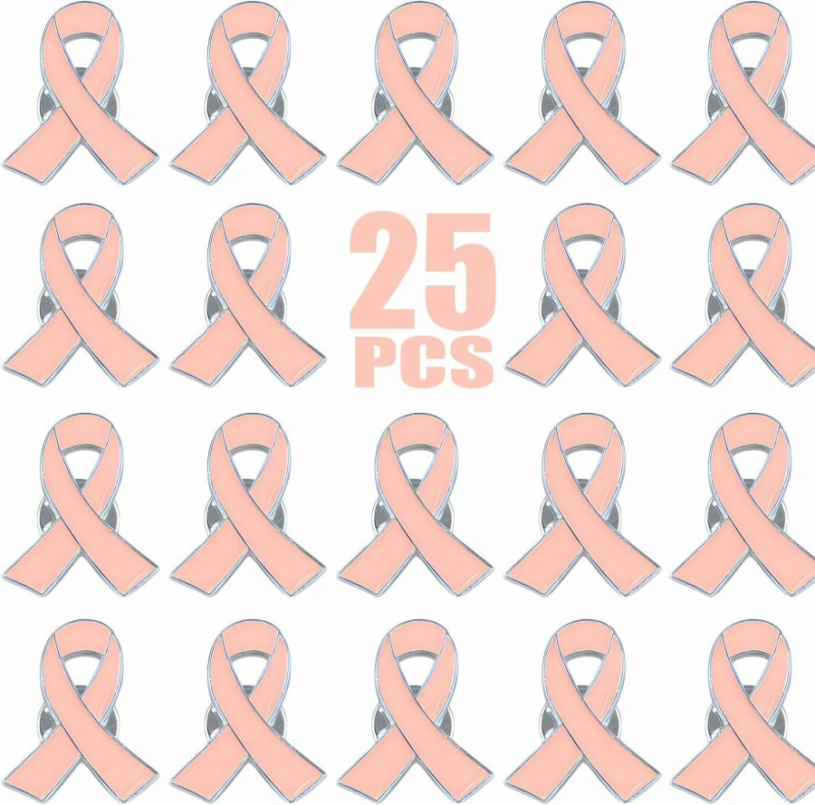 Alodidae 25 Pcs Peach Ribbon Pin Uterine Cancer Awareness Products Wholesale