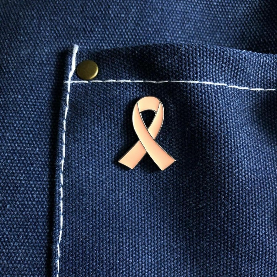 Alodidae 25 Pcs Peach Ribbon Pin Uterine Cancer Awareness Products Wholesale