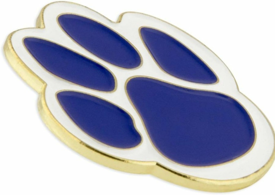 PinMart Pinmart'S Blue And White Animal Paw Print School Mascot Enamel Lapel Pin Online