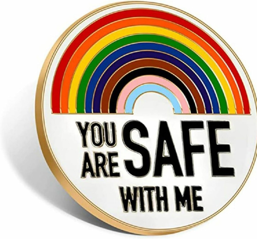 tenghong2021 You Are Safe With Me,Enamel Pins,Rainbow Brooch Lapel Pin,Nurse Doctor Medical Students Police Pins, Funny Cute Badge Jewelry Gift Online