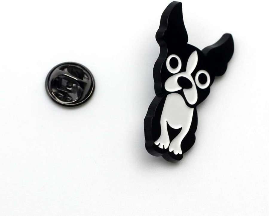 CUFTS Boston Terrier Enamel Pin Metal Black Dog Brooch Gifts For Dog Lovers Boston Terrier Lapel Pin Jewelry New