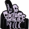 pmkvgdy The-Simpsons Skeleton Family On Couch Enamel Pin Brooch Cartoon Lapel Badge For Backpacks Jackets Bookbags Fashion Gothic Jewelry Gift For Friend New