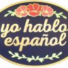 Blue and Gold Language I Speak Spanish Enamel Pin \"Yo Hablo Espanol\" New