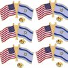 MIDLE 6/12/50/100Pcs America Us Israel Flag Lapel Pins Bulk - Metal United States Israeli Pin Badge Brooch Souvenir For Men Women Clothes Bags Hats New