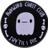 pologmase The Awkward Ghost Club Shy Til I Die Enamel Pin Cute Ghost Brooch Funny Halloween Lapel Pins Badge Punk Anime Pins For Backpacks Bag Hat Decor Accessories Wholesale