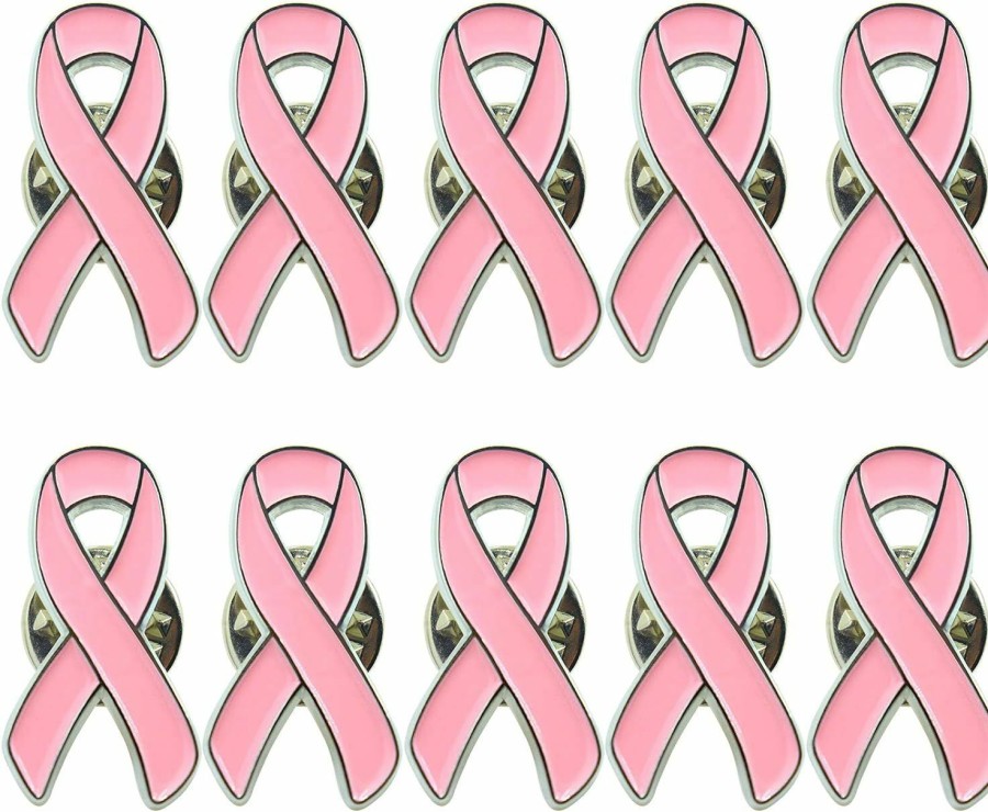 masonicbuy Pink Ribbon Breast Cancer Awareness Lapel Pin Color 2 (10 Pack) New