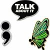 PinMart Pinmart'S Semicolon Butterfly Mental Health Awareness Suicide Prevention Pin Set Clearance