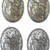 Marsrut (4Pcs) Brooch Pin Set With Viking Norse Shield Design For Medieval Costume: Small Buckle, Clasp, Clip & Fasteners For Clothes, Scarf, Cloak, Jewellery, Chain & Apron Dress For Women And Men Hot