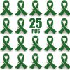 Alodidae 25 Pcs Green Ribbon Pin Mental Health Awareness Brooch New