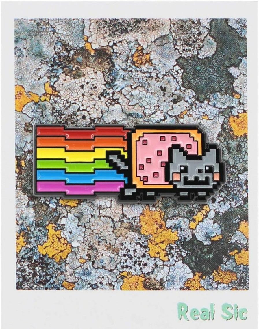 Real Sic Real Sic Nyan Cat Enamel Pin - Rainbow Cat With Pop-Tart Meme Pin - Lgbt Pride Kawaii Cat Pin For Jackets, Backpacks, Hats, Bags & Tops Clearance