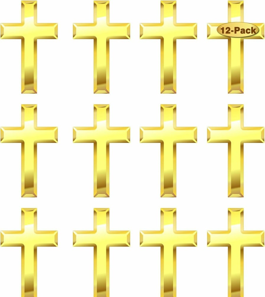 MIDLE 12/24/50/100 Pcs Mini Small Gold Cross Lapel Pins (1 In) For Men Women Religious Hot