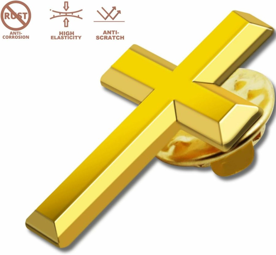 MIDLE 12/24/50/100 Pcs Mini Small Gold Cross Lapel Pins (1 In) For Men Women Religious Hot