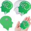 Jexine Jexine 20 Pieces Mental Health Awareness Pin Bulk Green Ribbon Pins On A Card Mental Health Gifts For Women Men Mental Health Awareness Events Best