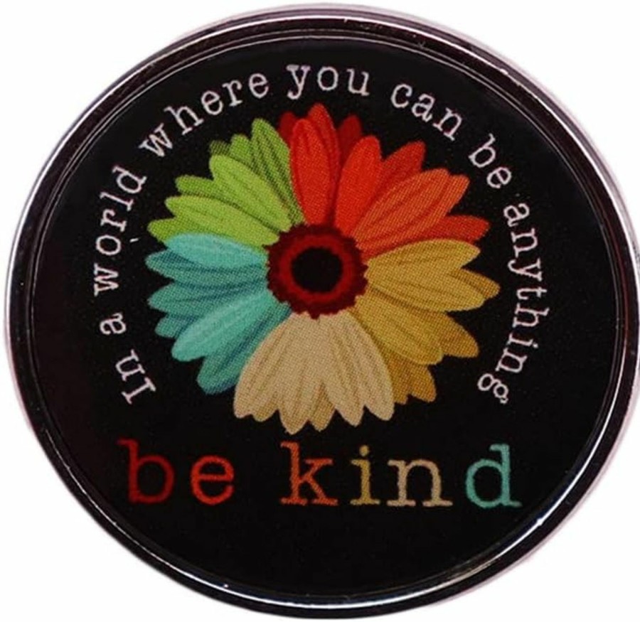 FULLES Fulles Be Kind Enamel Pin Rainbow Flower Motivational Remind Badge Kindness Brooch Jewelry In A World Where You Can Be Anything Brooch Pins For Clothing Bags Jackets Accessory Best