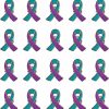 Mzztino 20/50Pcs Suicide Prevention Awareness Ribbon Pin Purple & Teal Awareness Enamel Lapel Pin New