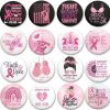 NeeKCheers Neekcheers 48 Pcs Breast Cancer Awareness Pins, Gifts For Women, Round Pink Ribbon Brooch Badge Pins Survivor Month Aion Accessories Wholesale