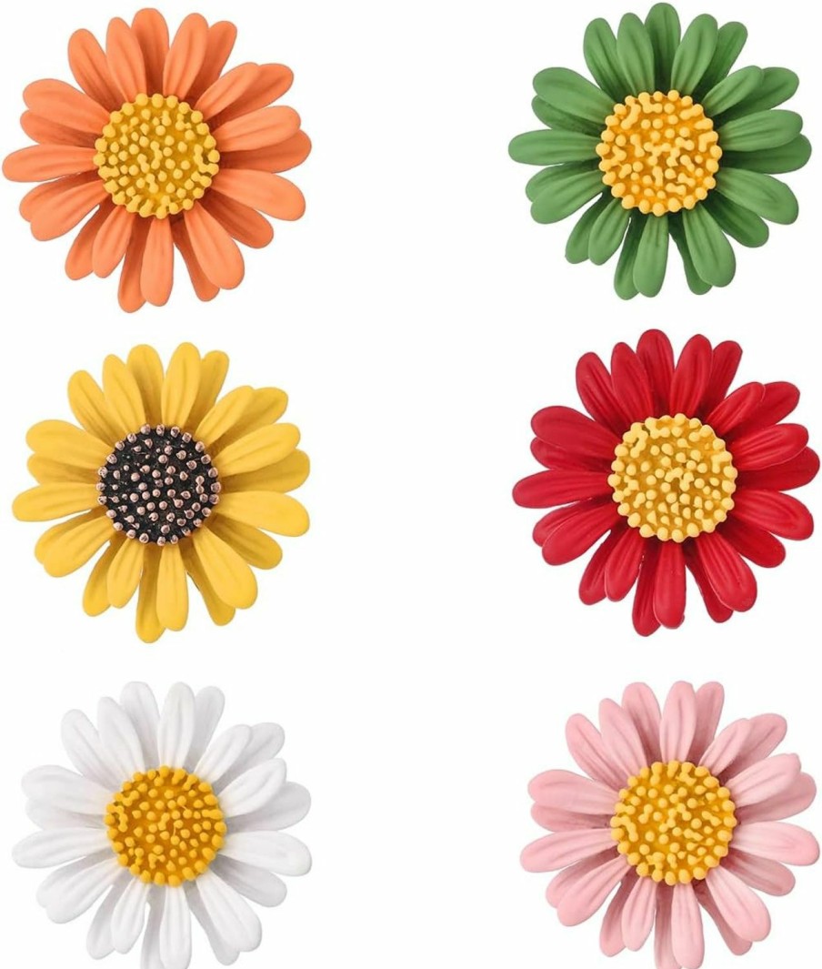 MEEDOZ Meedoz Multicolor Enamel Daisy Flower Lapel Jewelry Brooch Pin Set For Women Clothes Collar Dress Scarf Bag Daily Decoration Best