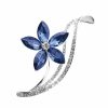 JUNYY Junyy Vintage Female Five-Leaf Flower Crystal Brooch Pins Creative Rhinestones Breastpins Badge Lapel Pin(Blue), One Size Online