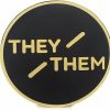 Amazon They Them Pronoun Brooch Button Non-Binary Badge Enamel Lapel Pin - Nb Pride Genderqueer Gender Identity Pin Clearance