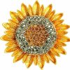 TC LUDUAN Rhinestone Sunflower Brooch Pin Vintage Gold Yellow Elegant Pin Ladies Multipurpose Brooch Necklace Wholesale