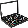 PACMAXI Pin Display Case, Dustproof Pin Collection Showcase Storage Organizer Box, For Enamel Pin, Pin Badge, Military Medals, Beach Tags, Jewelry Pins (Black Color) New