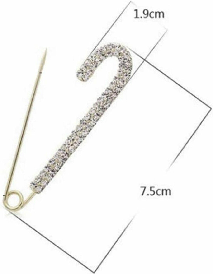 YOUYUZU Youyuzu Women Crystal Big Safety Pin Jewelry Brooch Knit Scarf Lapel Or Collar Brooch Pin Wholesale