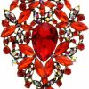 YOQUCOL Yoqucol Vintage Austrian Crystal Rhinestone Leaf Shape Big Large Brooch Pin For Women Gold Tone Hot