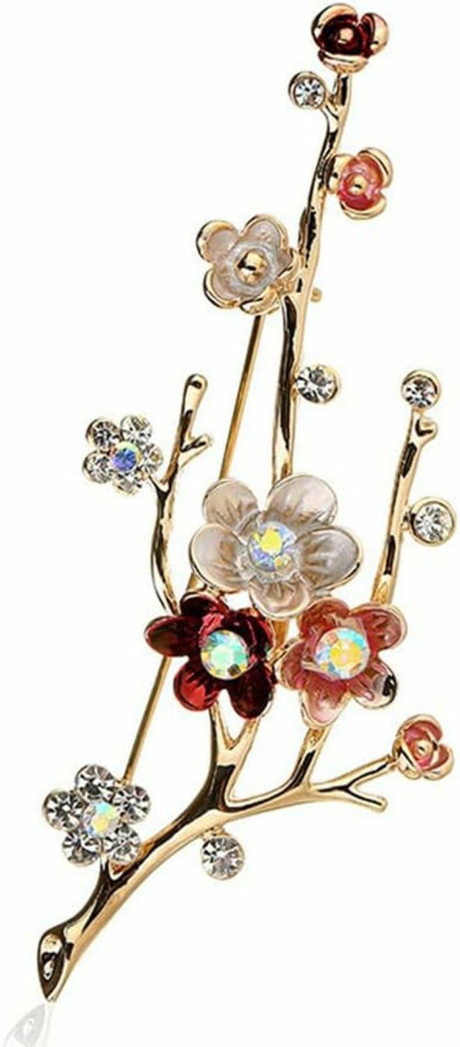 GUMEGE Plum Blossom Brooch Rhinestones Flower Brooch Collar Dress Scarf Decoration Lapel Pin For Women Girl Bridal Wedding Jewelry Gifts Online