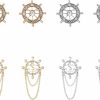 SUPERFINDINGS Superfindings 8Pcs 2 Style 2 Color Anchor Nautical Brooch Crystal Rhinestone Safety Pin Sailor Style Label Pin Steering Badges Vintage Suit Decaration For Man Woman Wedding Party Wholesale