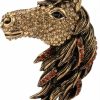 YACQ Yacq Women'S Big Horse Head Pin Brooches + Pendants 2 In 1 - Scarf Holders - Lead & Nickle Free - (2-1/2 H X 1-1/2 W) Inches - Halloween Costume Accessories Clearance