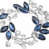 Gyn&Joy Gyn&Joy Clear Crystal Rhinestone Floral Wreath Pin Brooch Bz005 Clearance