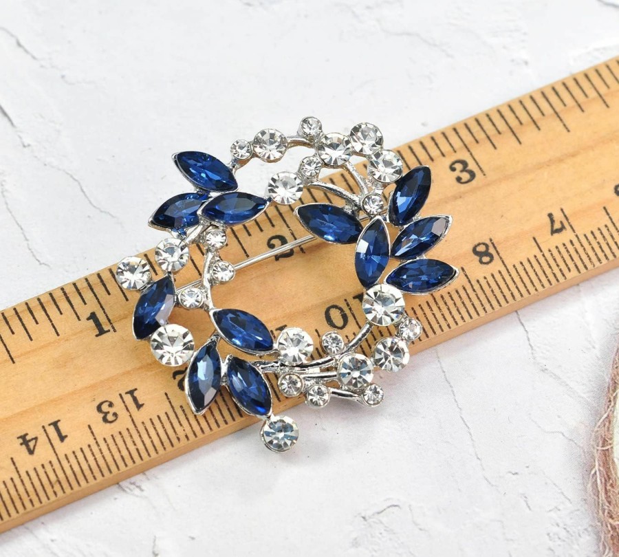 Gyn&Joy Gyn&Joy Clear Crystal Rhinestone Floral Wreath Pin Brooch Bz005 Clearance