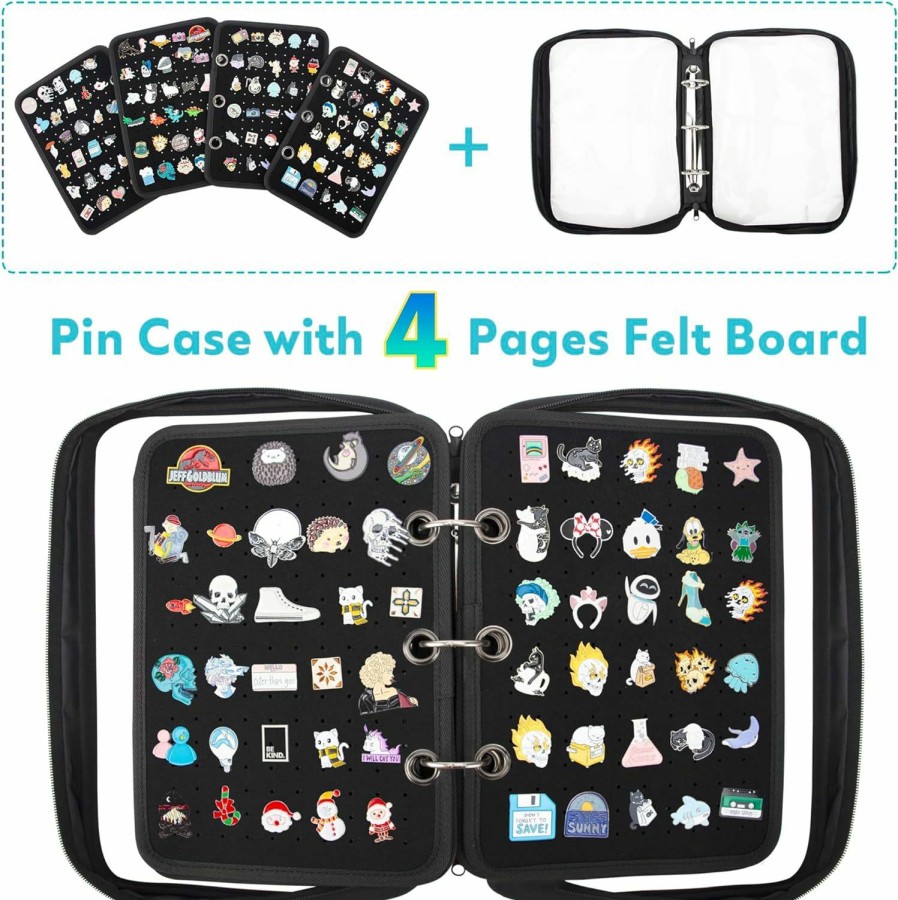 PACMAXI Pacmaxi Enamel Pin Display Pages Pin Carrying Case, Pins Collection Storage Organizer Case, Travel Brooch Pin Display Bag (Pins Not Included) Online