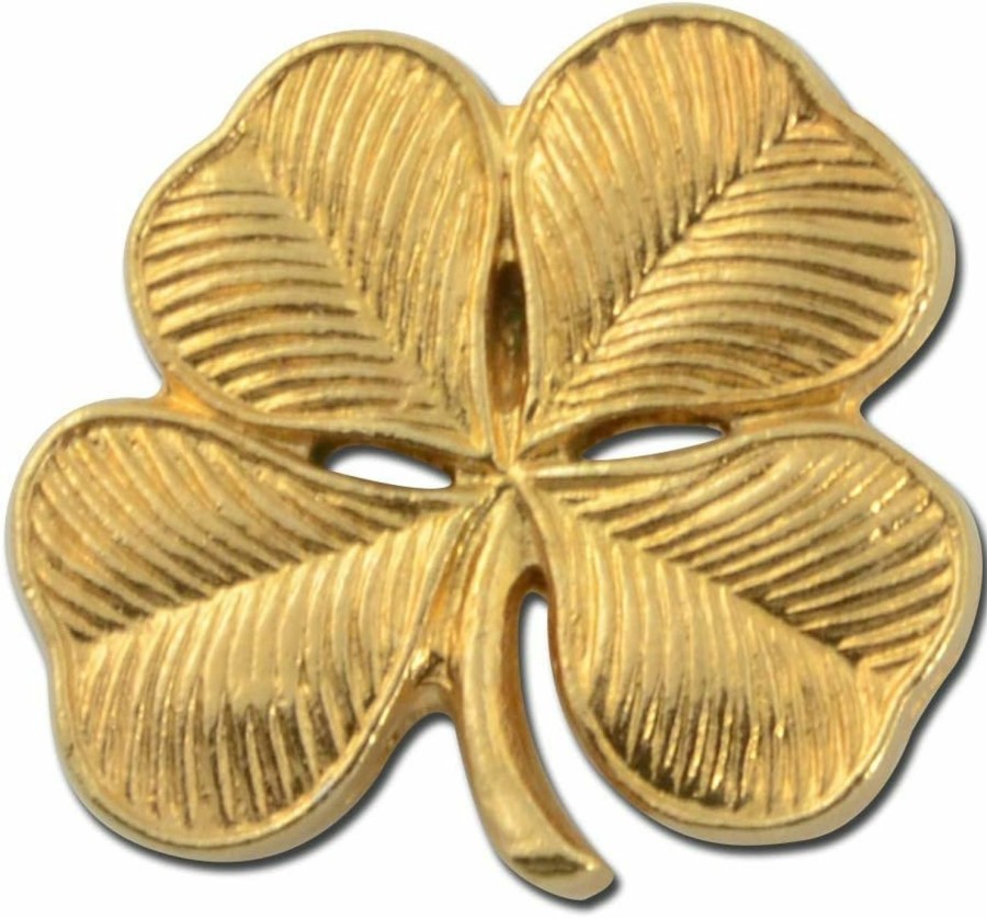 STOCKPINS Four Leaf Clover Shamrock Lapel Pin Brooch Jewelry - Great For Saint Patricks Day Or As A Lucky Gold Four Leaf Clover Hat Pin By Stockpins Hot