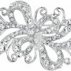 EVER FAITH Ever Faith Wedding Filigree Bowknot Brooch Clear Austrian Crystal For Women Online