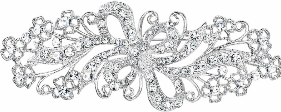 EVER FAITH Ever Faith Wedding Filigree Bowknot Brooch Clear Austrian Crystal For Women Online