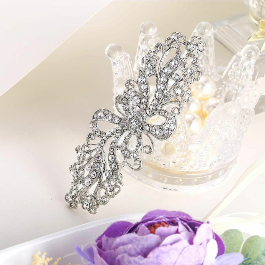 EVER FAITH Ever Faith Wedding Filigree Bowknot Brooch Clear Austrian Crystal For Women Online