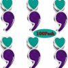 rhungift 6/12/50/100/Pcs Semicolon Mental Health Suicide Prevention Awareness Lapel Pins Bulk Metal Purple & Teal Ribbon Pin Souvenir Series Gifts Best