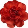 NewZenro Dainty Satin Rose Flower Large Brooch Lapel Pins Delicate Elegant Handmade Big Fabric Camellia Flower Brooches Pin Classic For Wedding Party Dance Banquet For Women Dress Suit Ceremony Clothes Accessories Jewelrygifts 120Mm Hot