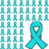 Joixy Joixy 25/50/100/200 Pcs Teal Ribbon Awareness Lapel Pins Ovarian Cervical Cancer Awareness Pin Sexual Assault Awareness Brooch Pin Badge Bulk New